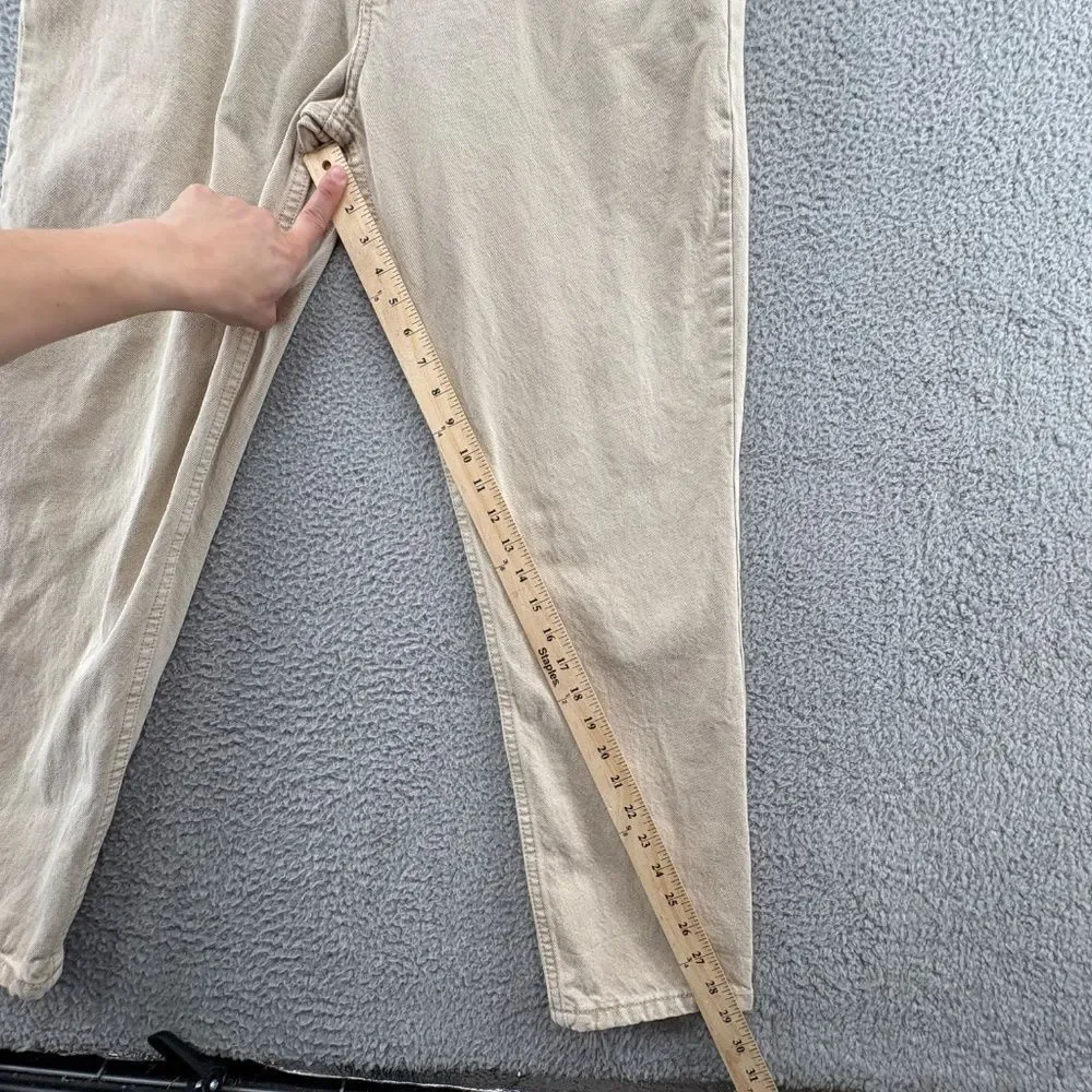 BDG Dad Slim Tapered Jeans 34x32 Beige Khaki Cotton Denim